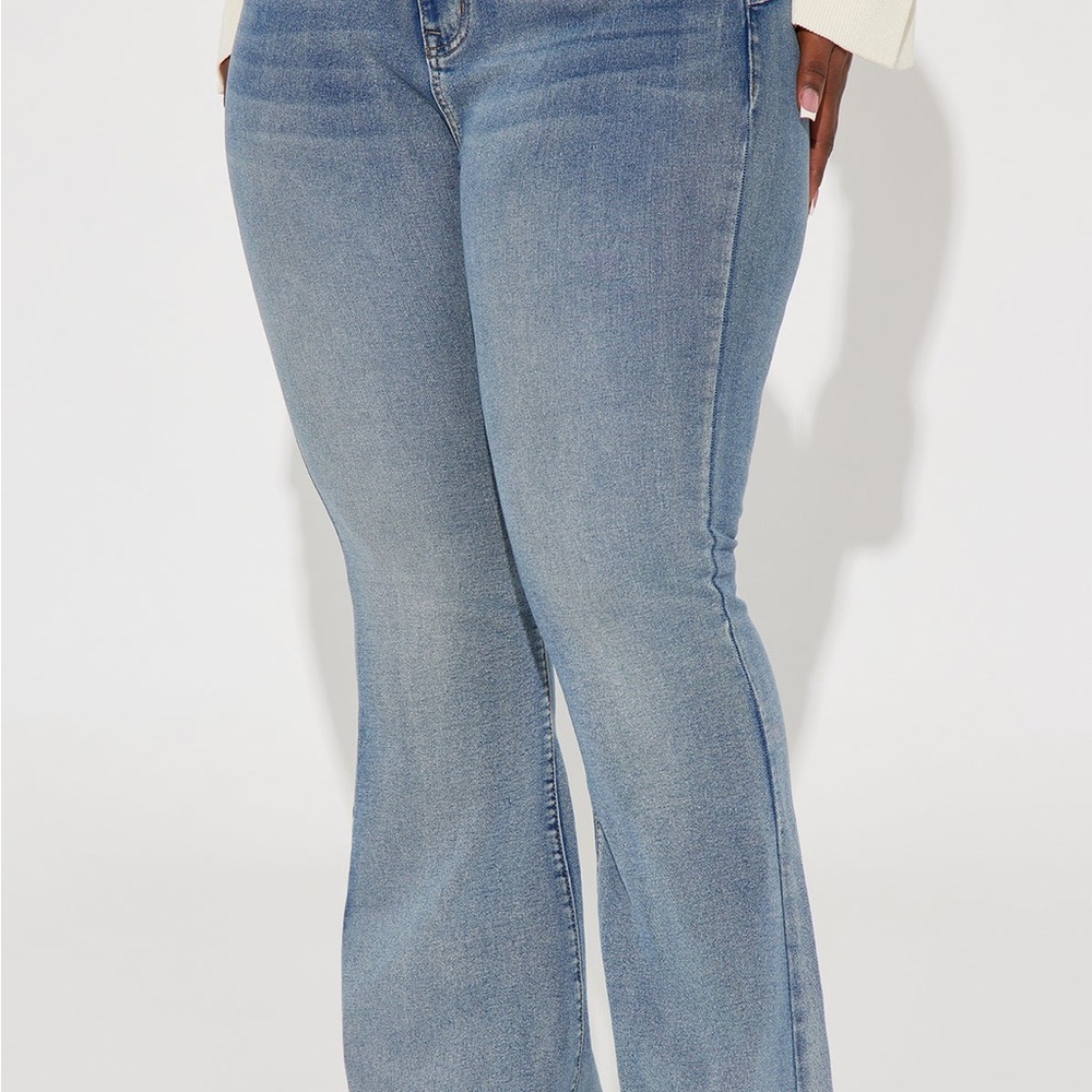 Fashion Nova Gemma Sculpting Stretch Flare Jeans - Vintage Wash Plus Size